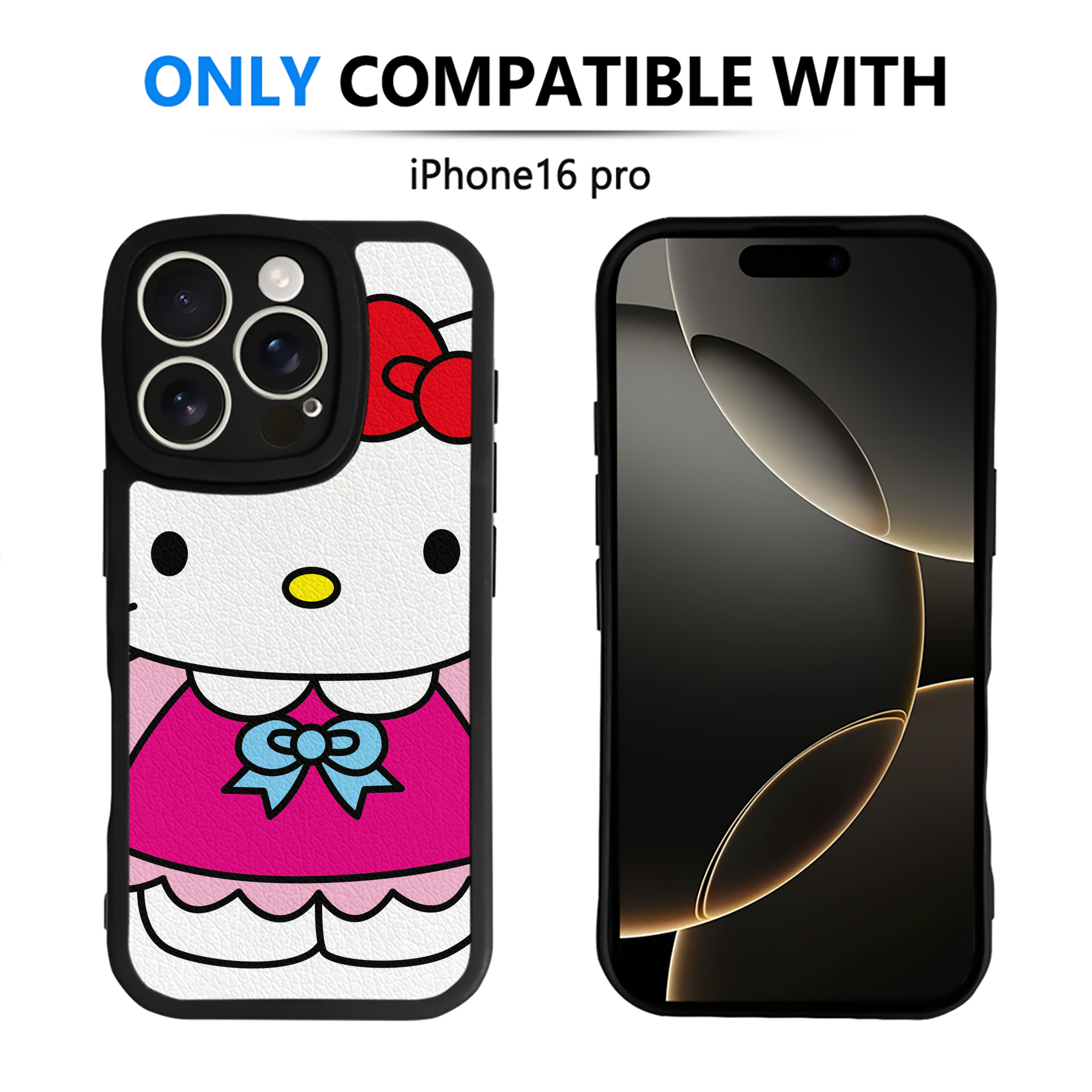 （画像用） Hello Kitty ハローキティ 【iPhone 16シリーズ対応】シリコンスマホケース（レザー調） 材質：シリコン